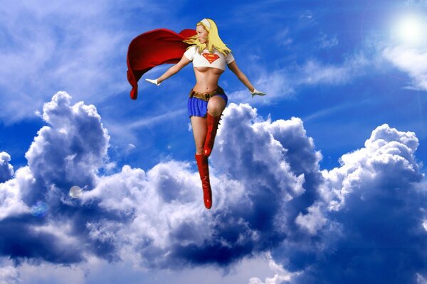 La mujer de Superman en el cielo