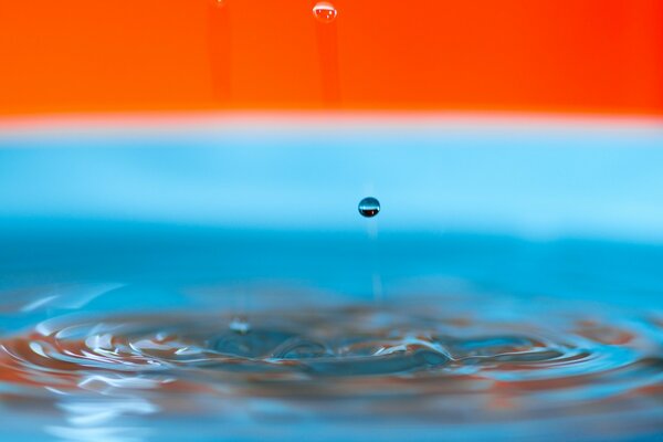 Application of a drop with the formation of circles on the water