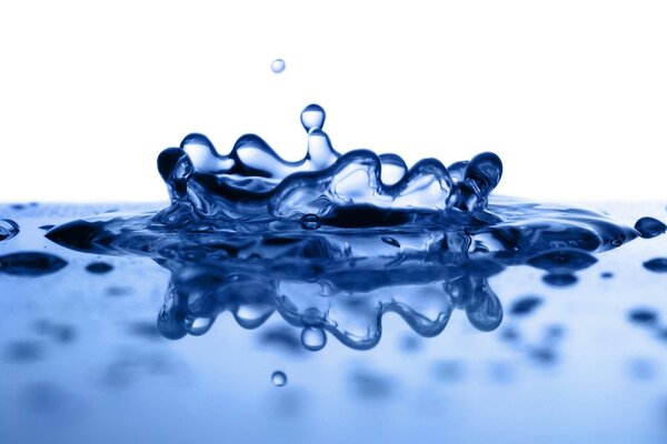 Splash and drop of water droplets