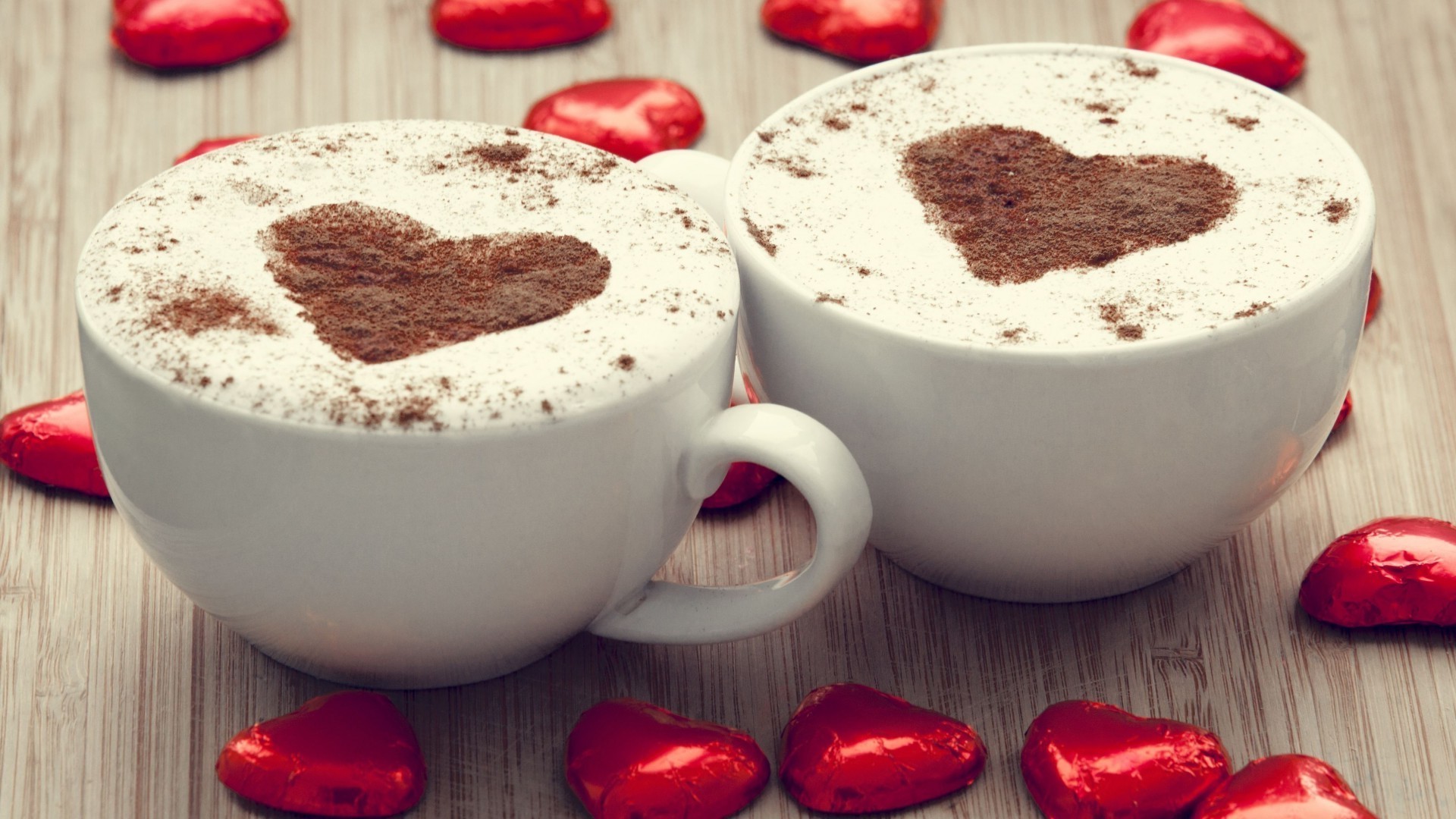 corazones café crema desayuno delicioso leche chocolate azúcar comida taza dulce cappuccino madera tradicional amanecer caliente