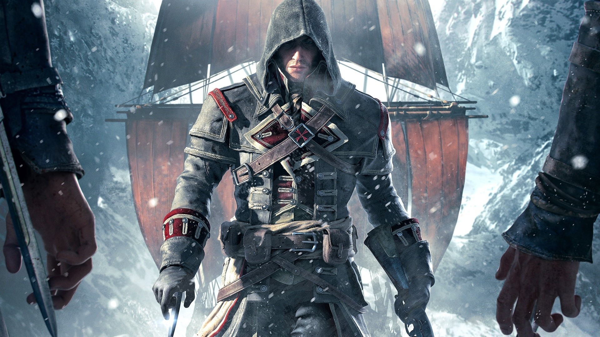 assassin s creed one snow adult battle winter vehicle war man weapon military wear woman