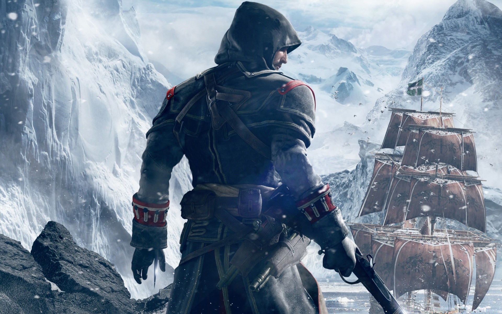 assassin s creed nieve invierno hielo exploración frío coche aventura solo montañas adulto subir