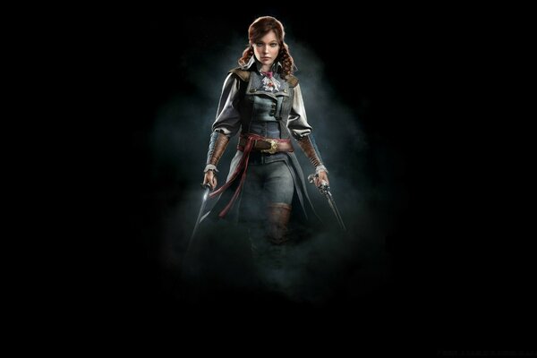 Art of a beautiful girl in the Assasin s Creed universe