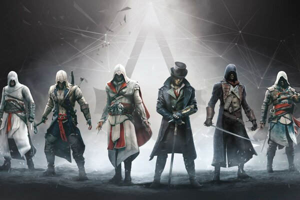 All the main heroes of the assassins creed series of games