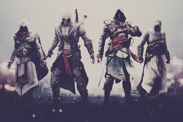 Four armed characters from the game