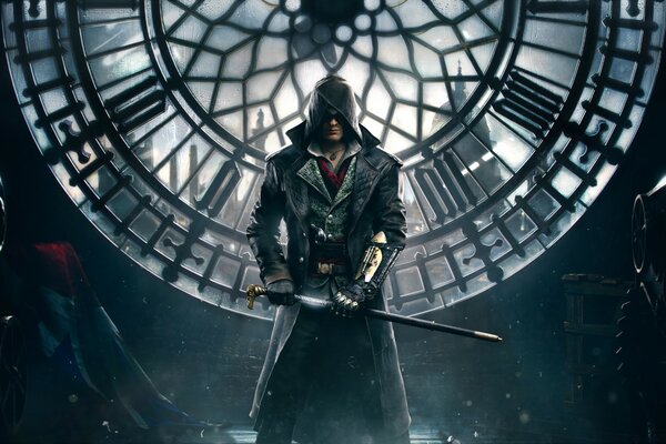 Assassin s Creed көліктің жанындағы Адам