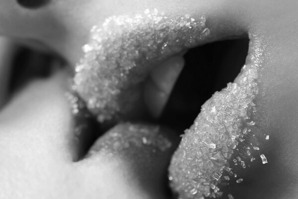 Sweet kiss of candied lips