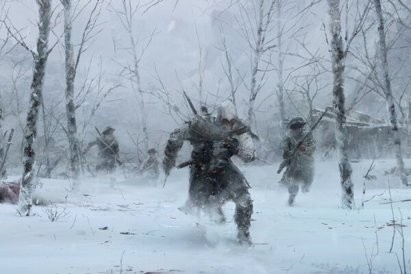 Winter battle in the cold