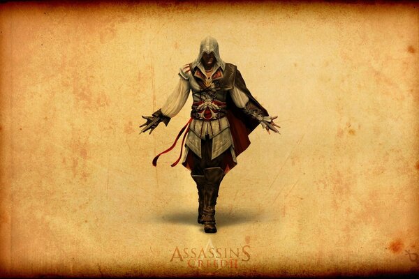 Assassin s creed. Knight on a piece of parchment