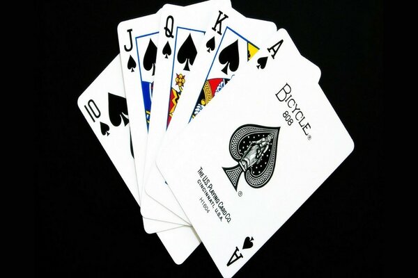 Poker. Royal flush combination.