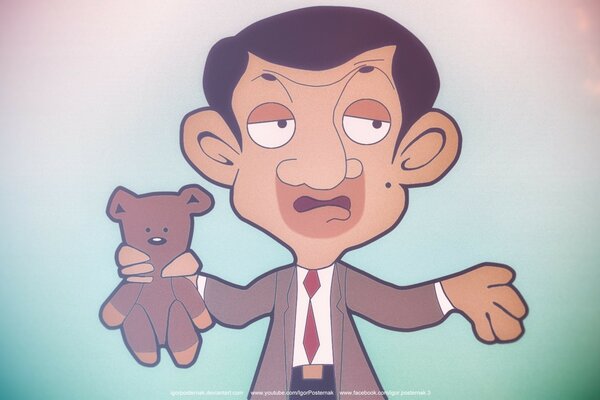 Illustration Mr. Bean and the bear