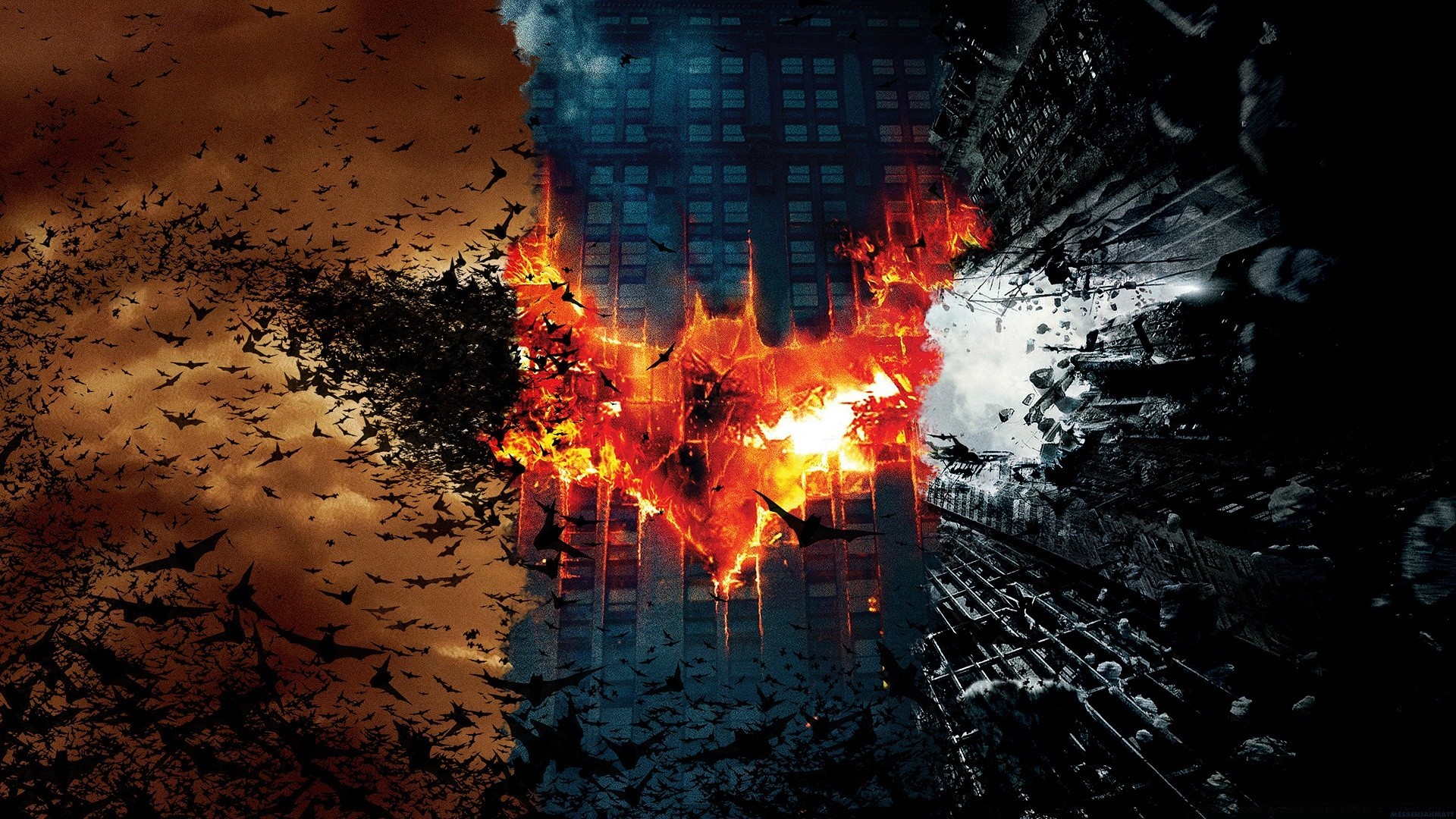 batman flamme rauch abstrakt dunkel