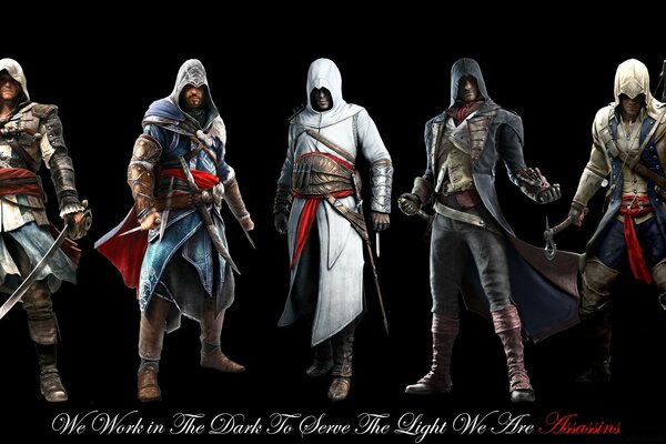 L homme porte le costume et l épée d assasin s creed