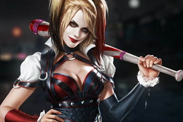 Harley Quinn mit Fledermaus ist sexy