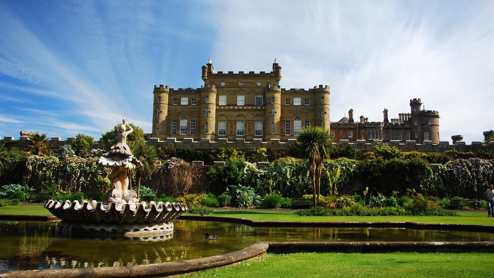 locks architecture castle travel building home tree outdoors ancient mansion city house old river landmark sky daylight tower