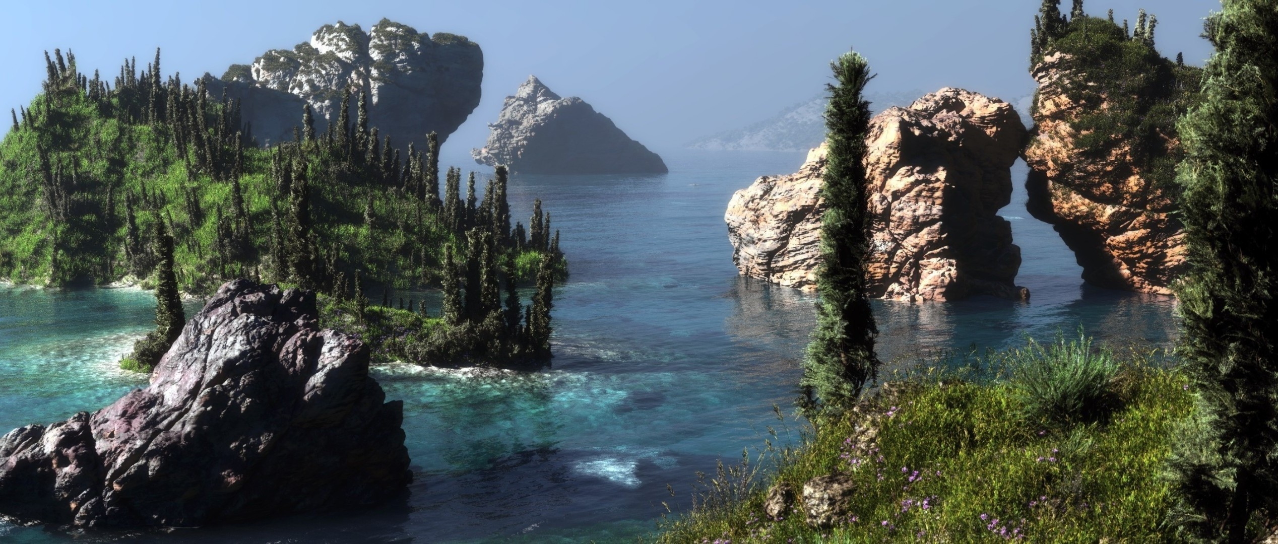 paysage eau voyage paysage rock à l extérieur lumière du jour nature montagnes arbre ciel mer scénique lac réflexion