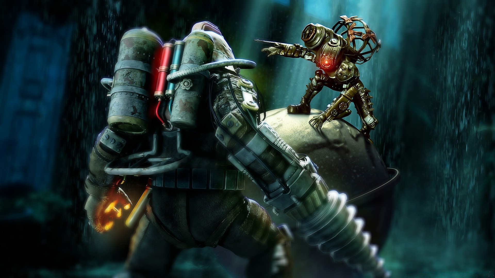 bioshock indossare militare guerra uno esplorazione uomo robot arma casco auto scienza