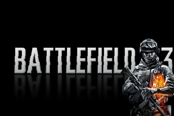 Battlefield screensaver on a black background