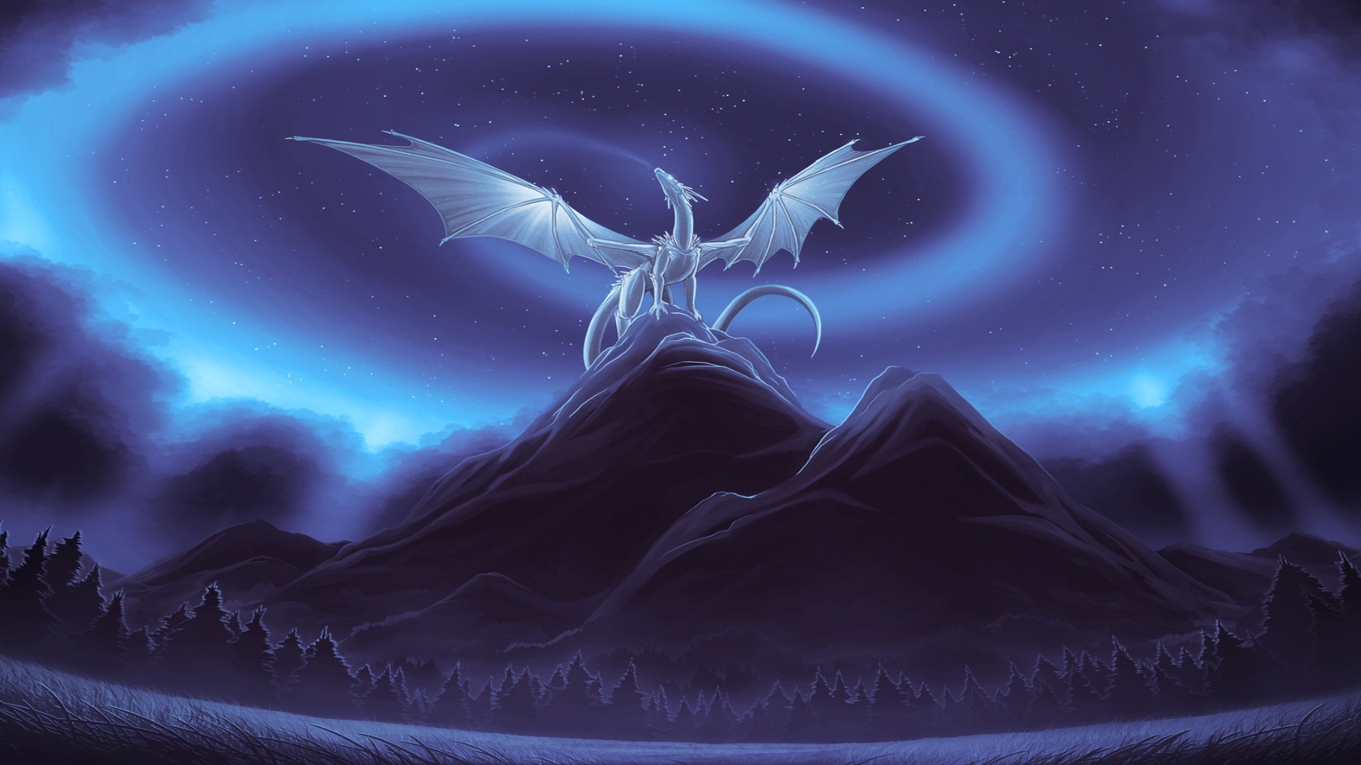 dragons lune art résumé bureau ciel science planète sombre voyage illustration