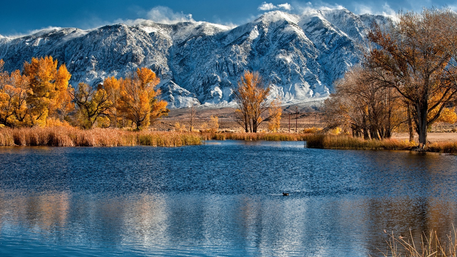 lake fall nature landscape water wood reflection outdoors tree scenic snow sky mountain dawn travel composure wild season park