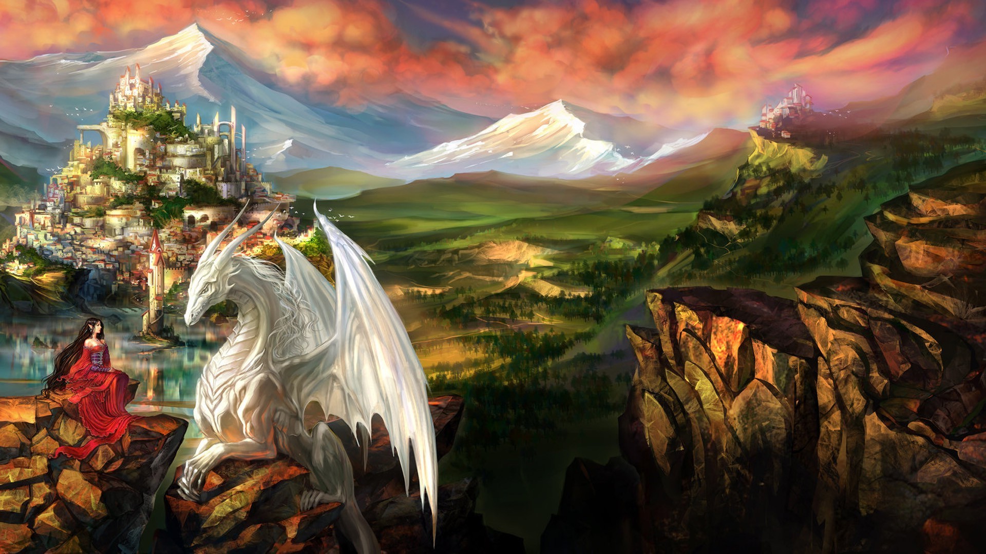 dragons art painting religion illustration