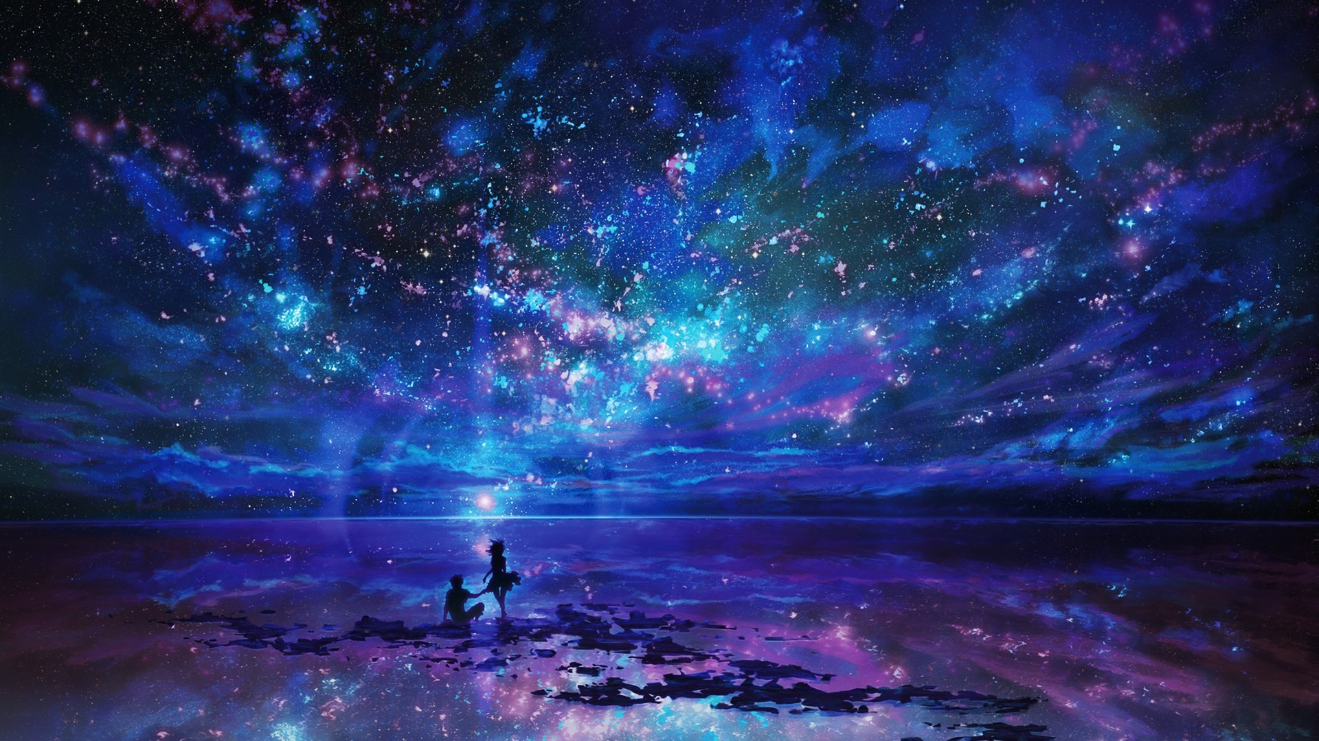 parejas astronomía galaxia abstracto espacio exploración gráfico arte fantasía nebulosa escritorio ilustración