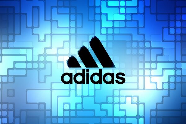 Adidas Firmenvorlage auf blauem Hintergrund