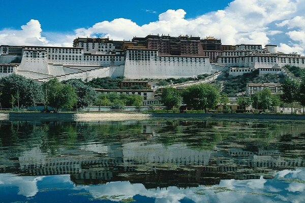 The ancient architecture of the city is reflected in the water