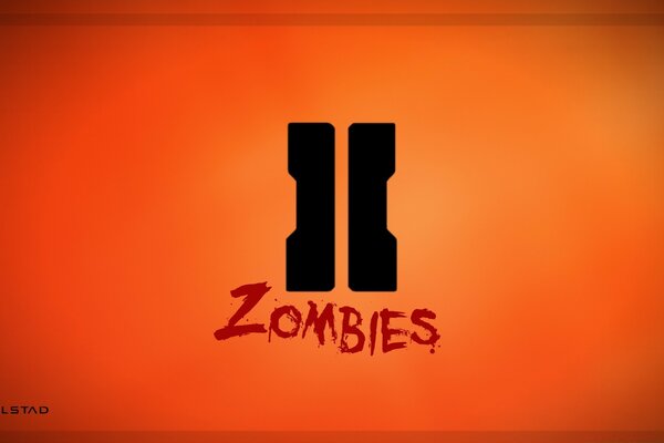 Екі телефон тұтқасы және Zombies жазуы