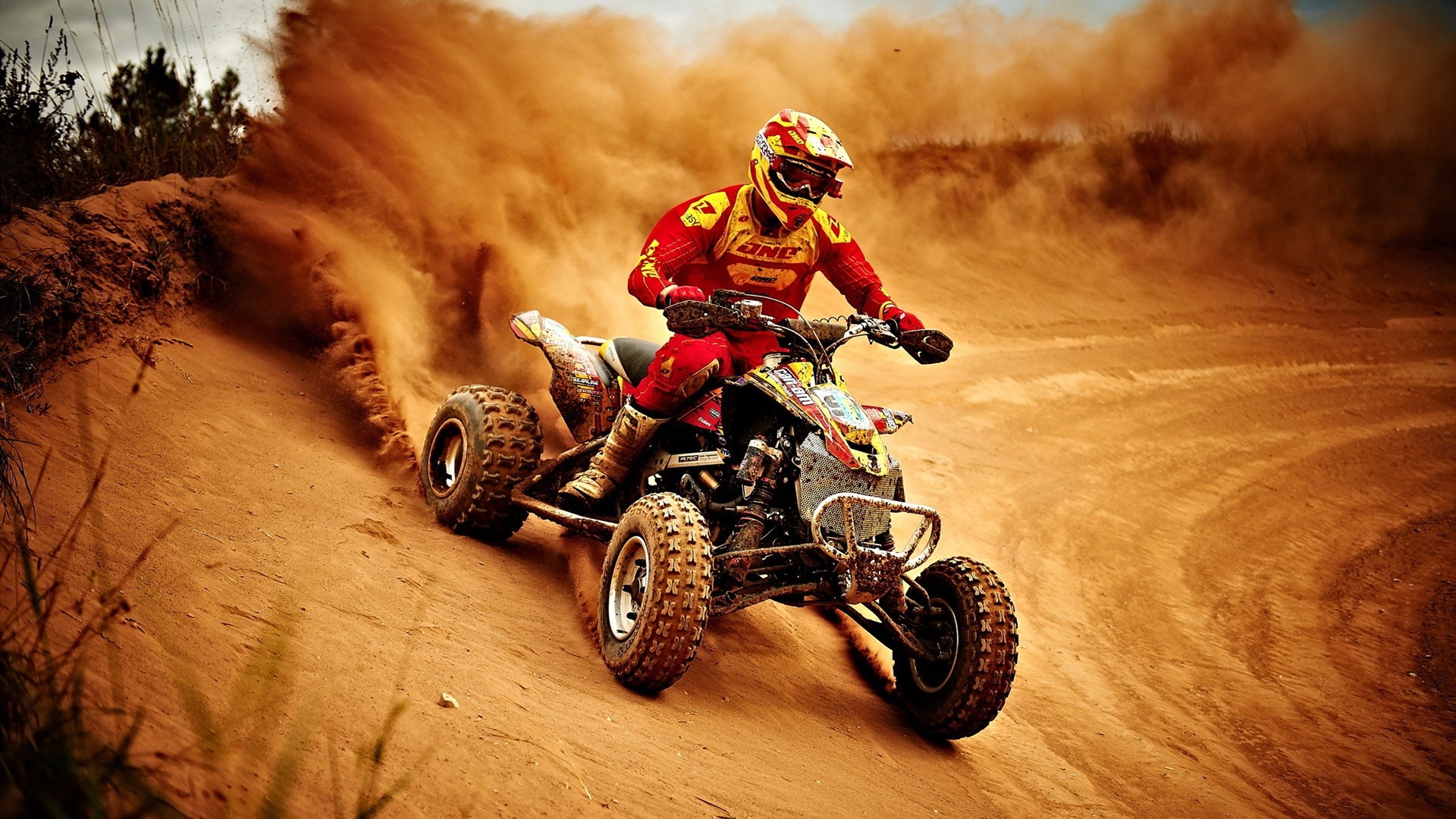 atvs race vehicle hurry competition bike wheel transportation system action helmet sitting man motocross fast biker dust