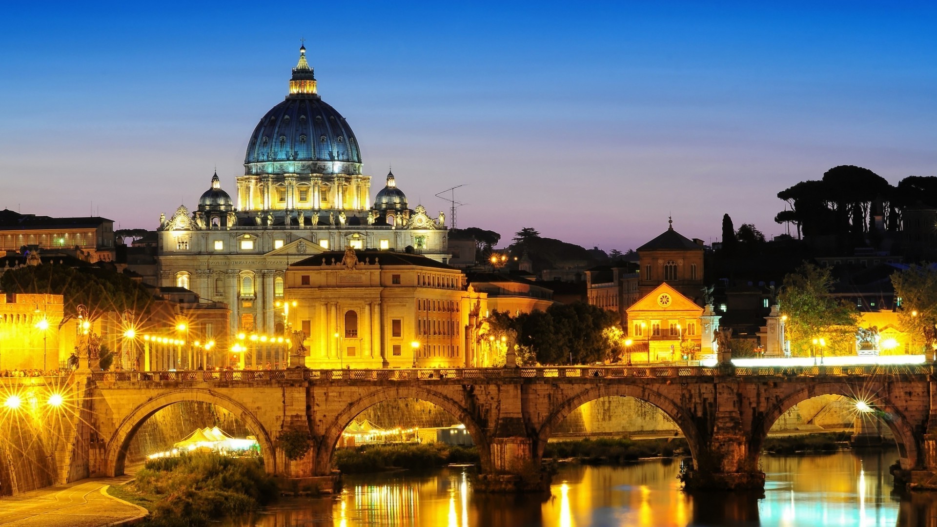 city and architecture architecture travel dome river building city religion water dusk evening reflection church landmark sky bridge cathedral tourism illuminated