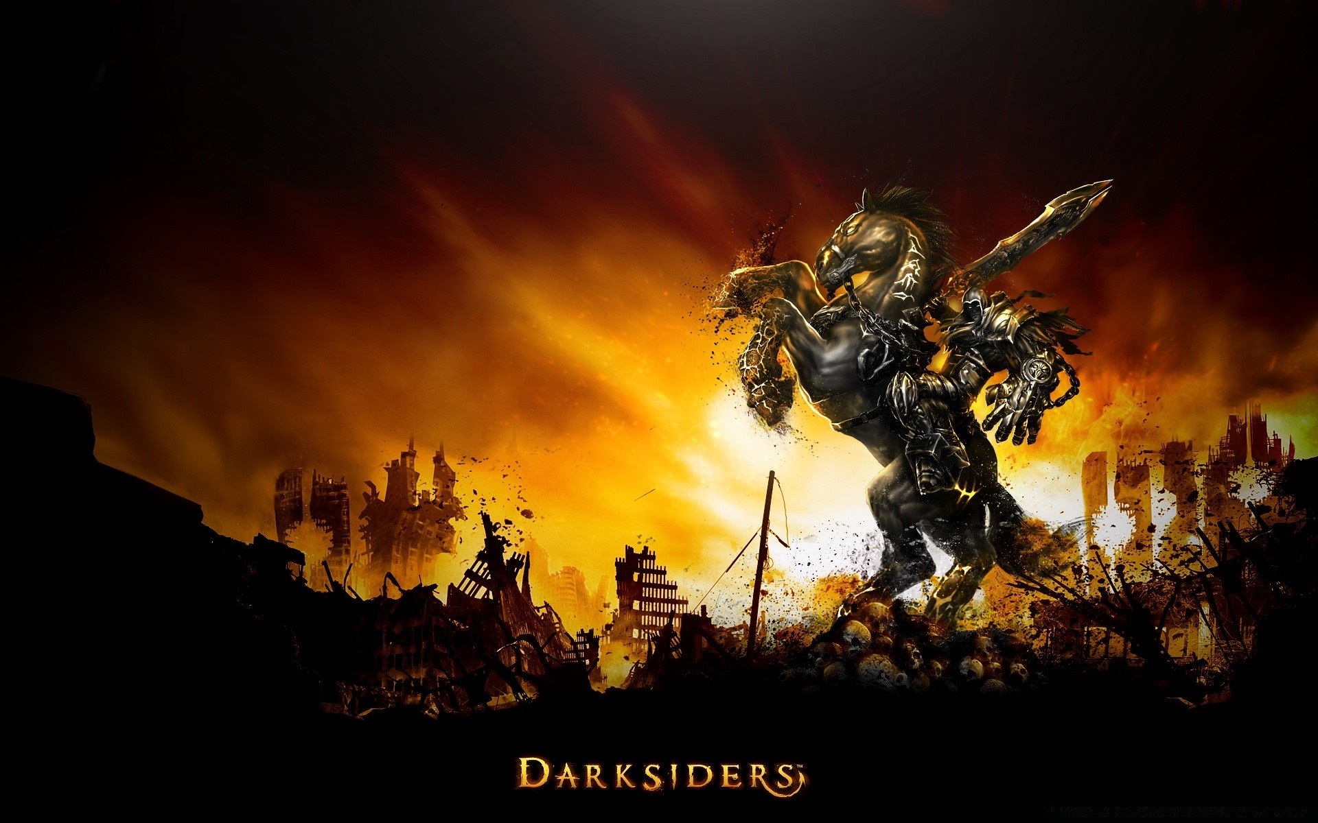 darksiders nature flamme danger coucher de soleil