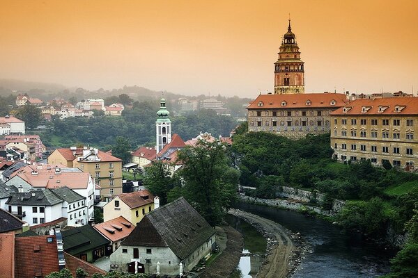 Beautiful city with trees