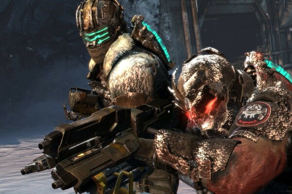 Winter people in dead space