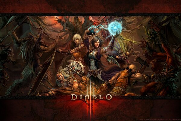 Screensaver man and woman diablo