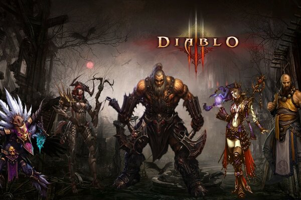 Five heroes from the game diablo