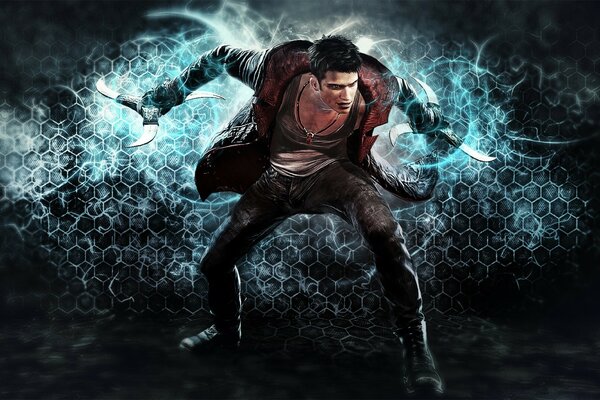 Il personaggio di devil may cry al Plasma blu