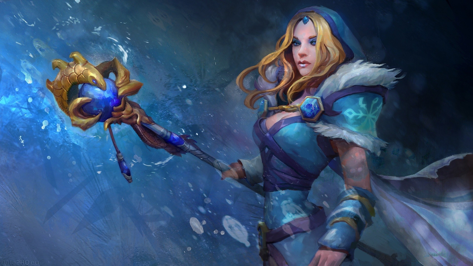 dota submarino arte mujer ilustración hada pintura peces agua magia