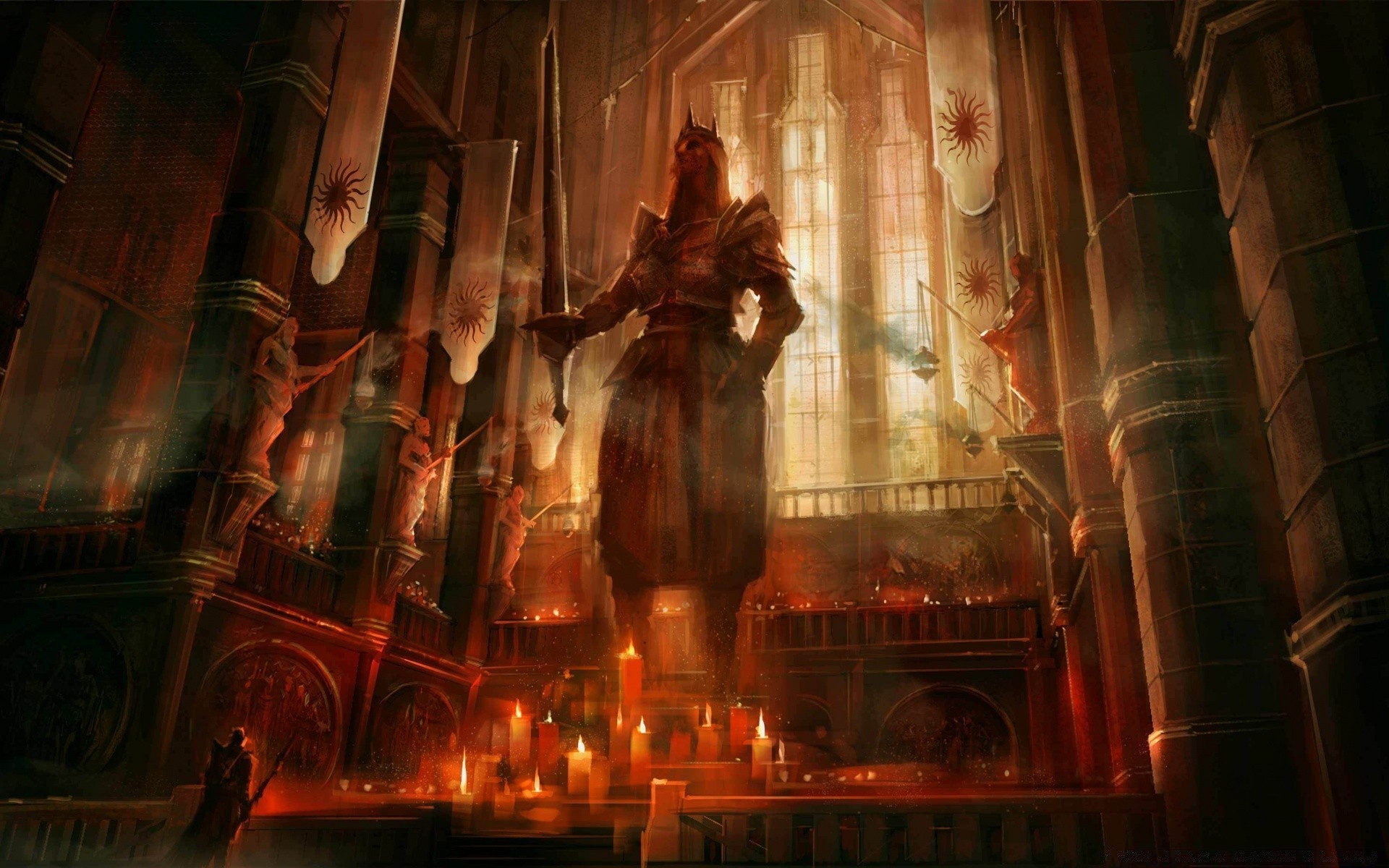 dragon age art light church religion city architecture