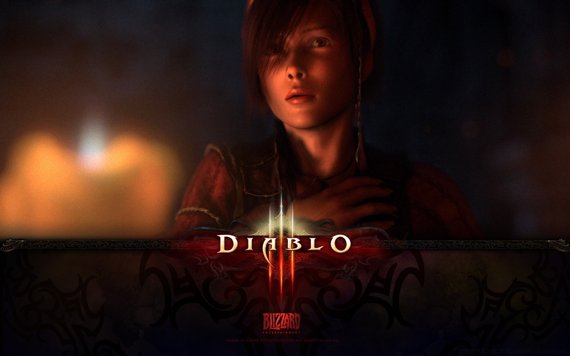 diablo portrait candle one light dark flame