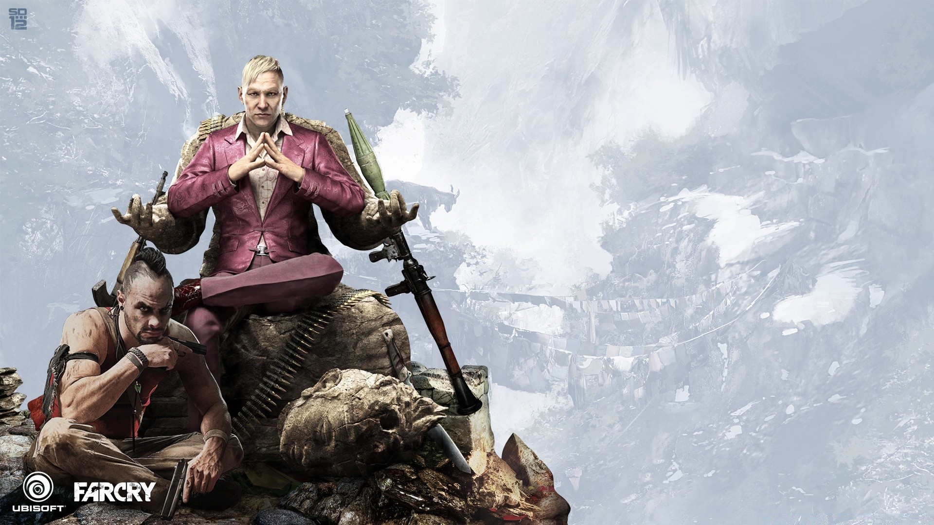 far cry allein erwachsener mann winter im freien schnee