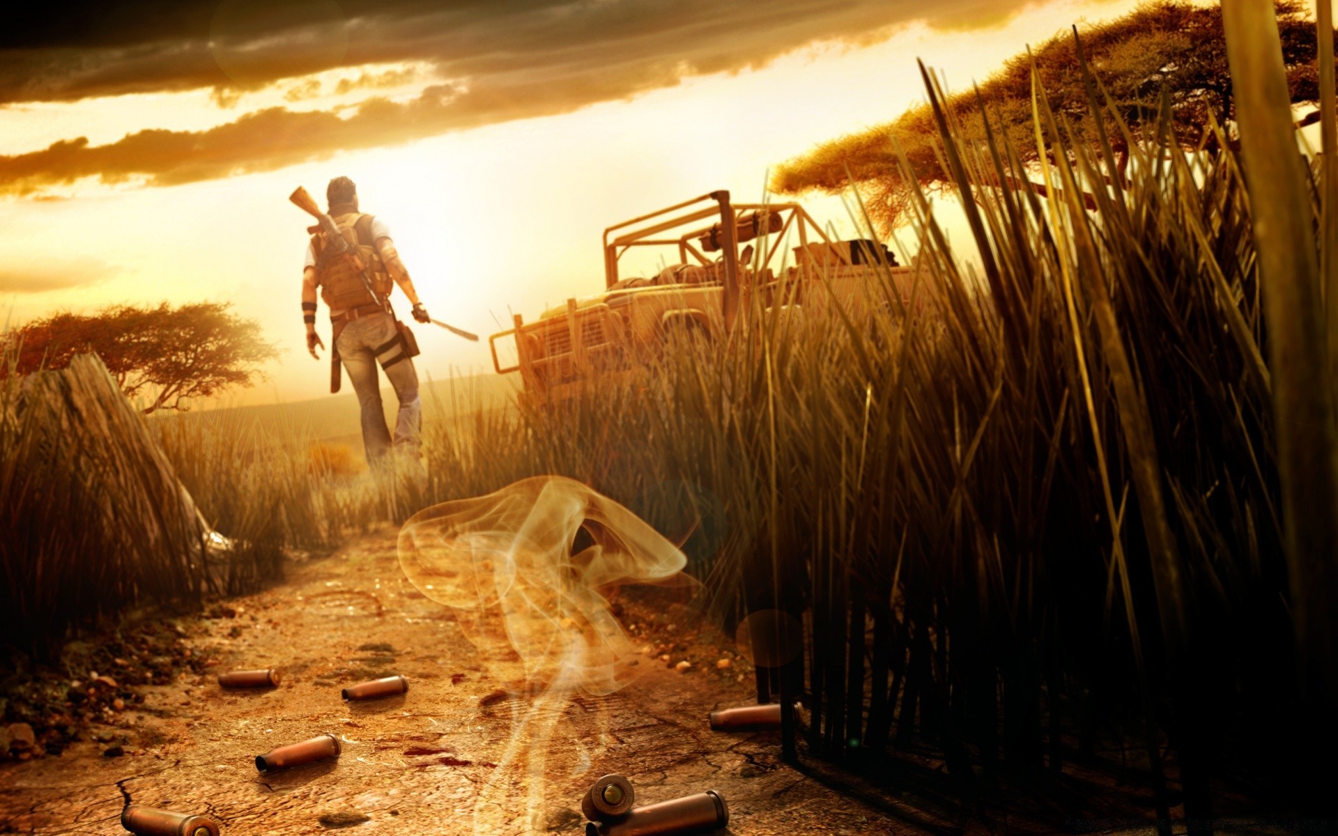 far cry tramonto adulto singolo uomo paesaggio donna