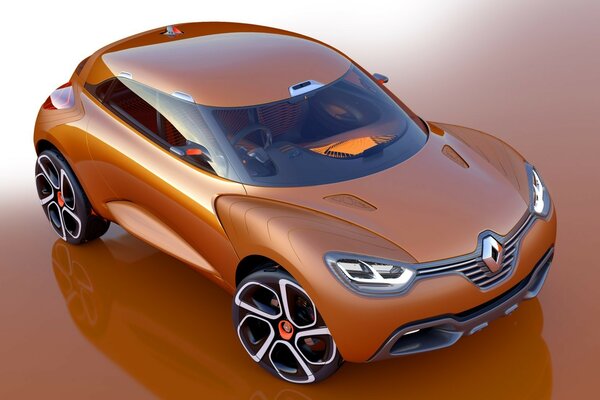 Cool orange renault car