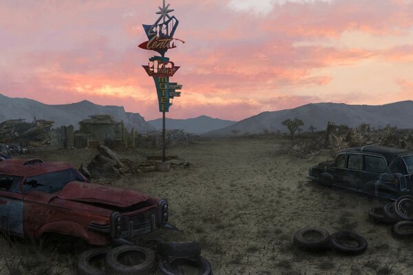 Paisagem do deserto em fallout