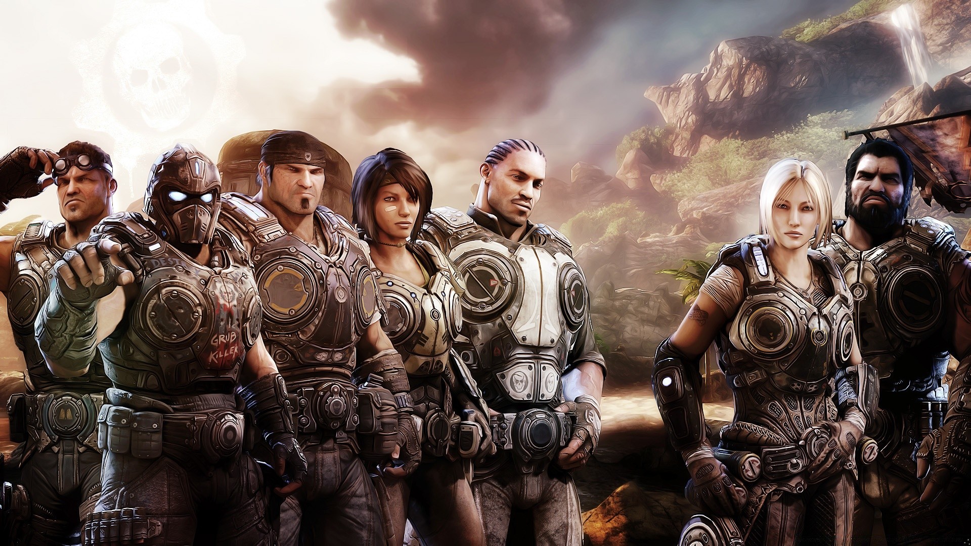 gears of war homem grupo mulher guerras