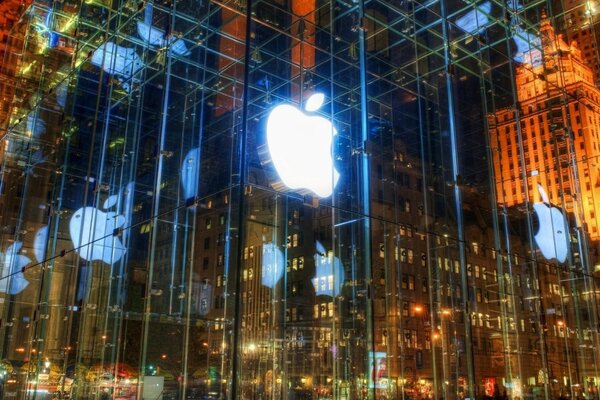 Apple im Hintergrund der Stadtlandschaft