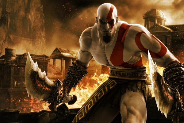 Flamme und Rauch im Spiel God of War