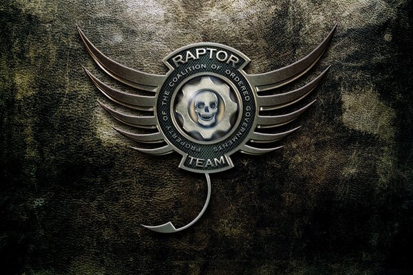 Emblema raptor en estilo metal punk