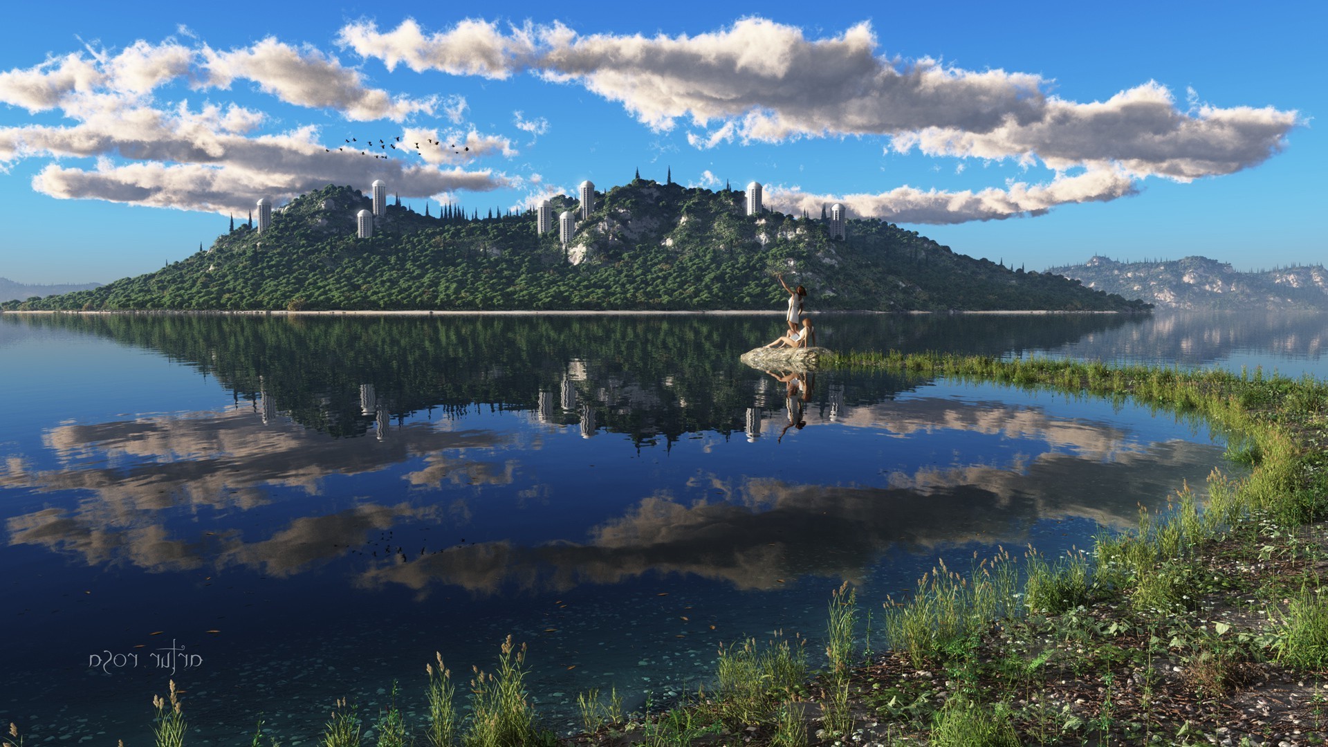 insel wasser see landschaft reisen baum reflexion fluss im freien berge natur tageslicht himmel landschaftlich holz