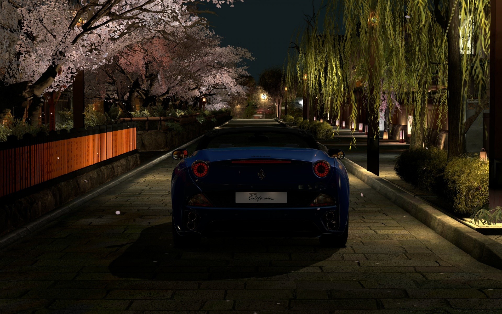 gran turismo street car light road tree pavement travel city transportation system vehicle landscape hurry